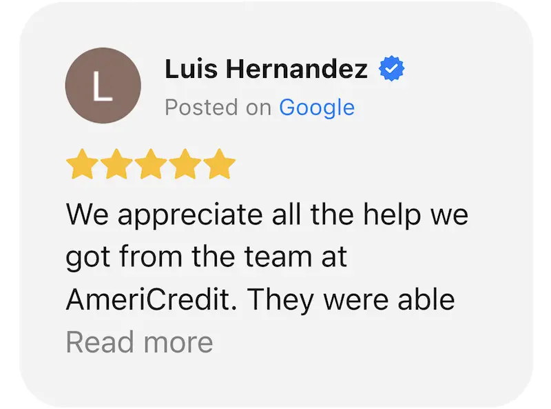 American Credit google review Luis Hernandez