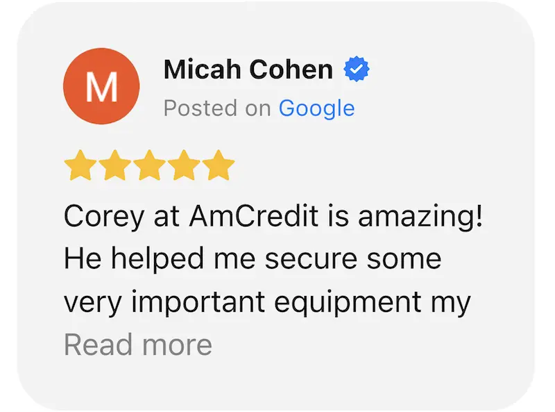 American Credit google review Micah Cohen