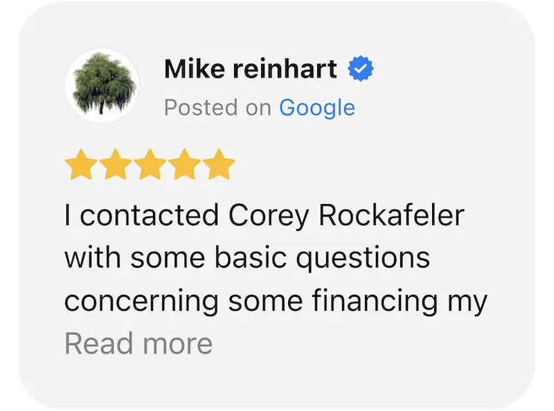 American Credit google review Mike Reinhart